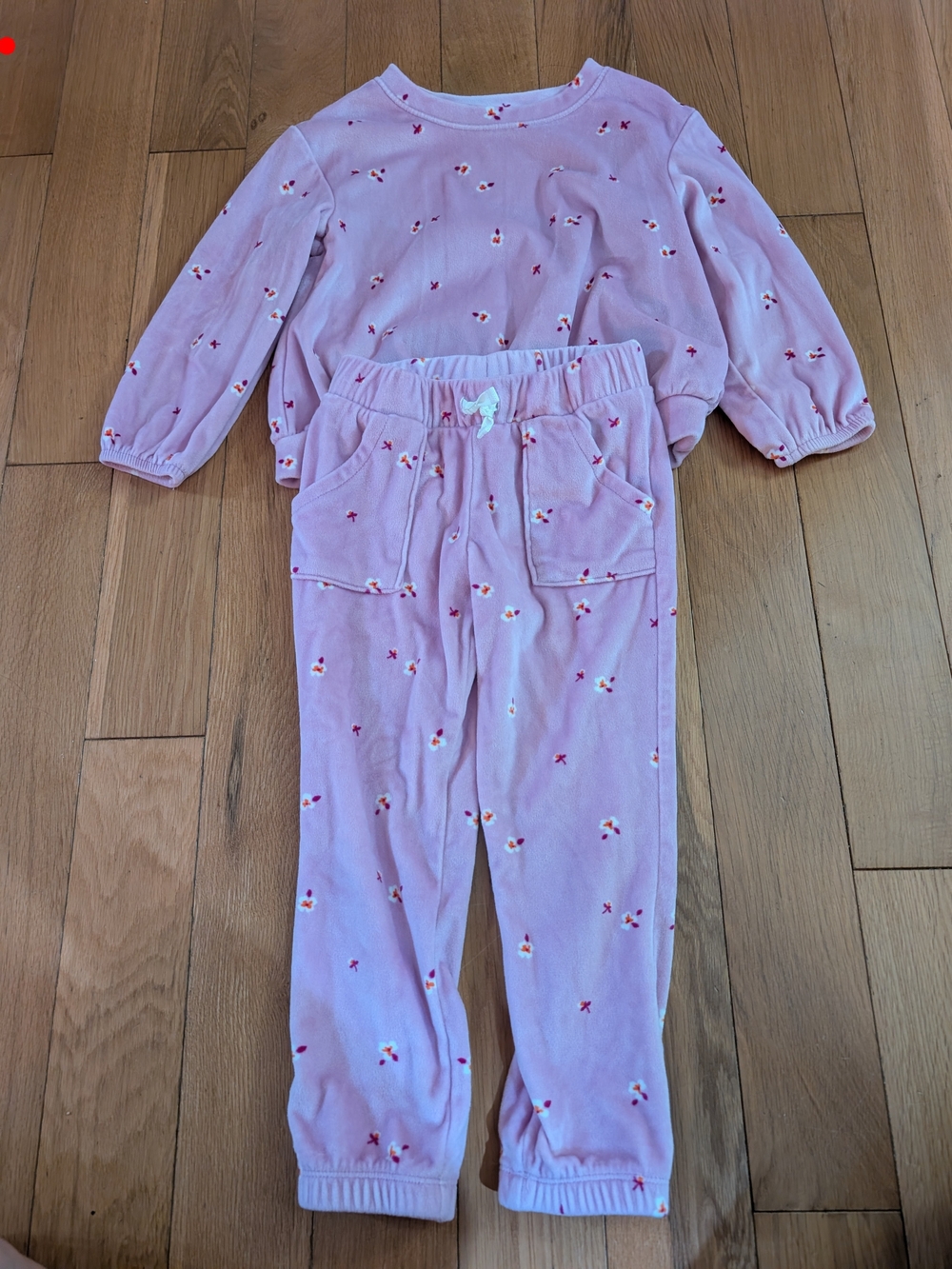 Cat & Jack Microfleece Outfit Pink Flowers 4T